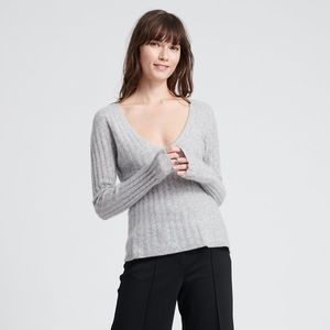 Naadam cashmere scoop neck ribbed sweater